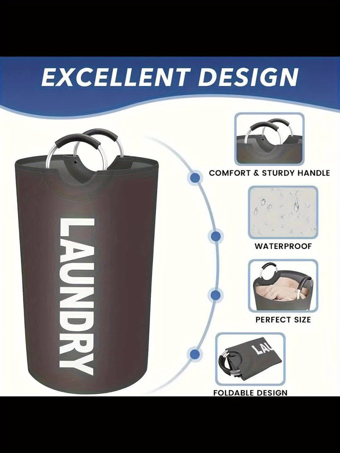 Large Laundry Basket - with Foldable Laundry Bags, Foldable High Quality Laundry Baskets, Available In Different Sizes, Suitable for Multi-purpose Storage In Bathrooms, Laundry Rooms, Balconies, And Dormitories, Of High Quali