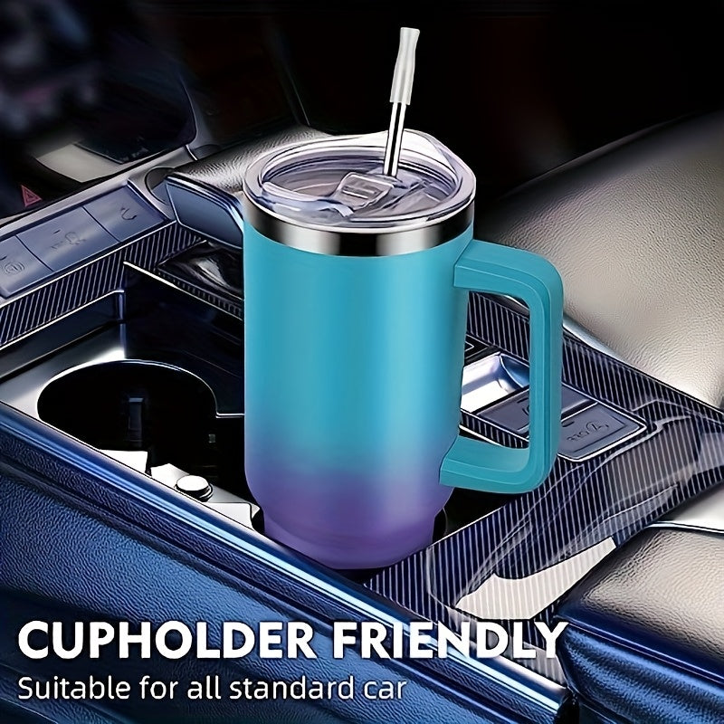 40 Oz Tumbler with Handle, Insulated Water Bottle Carrier Bag with Lid And Straw, Reusable Stainless Steel Vacuum Insulated Cup, Leak Proof Thermal Travel Coffee Mug Cup for Cold And Hot, Phone Pocket, Office Drinkwa