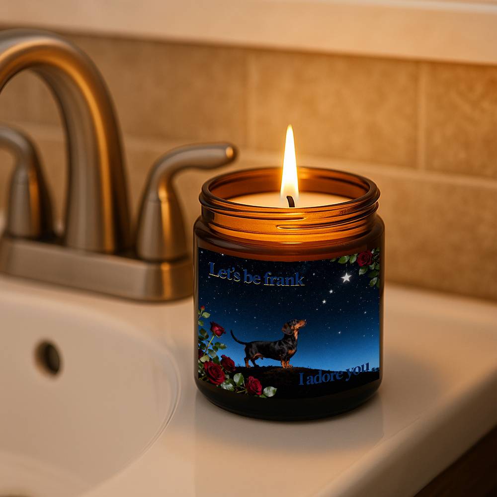 Lavender Scented Dachshund Candle in Glass Jar - Long - Lasting Soy Wax Dog Lover Gift Suitable for Christmas, Valentine's Day, - Cute Dachshund Puppy Themed Home Decor for Fur Mama & Pet Owners - Buy That Thang