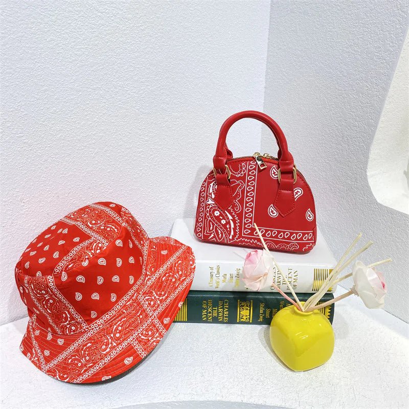 Cashew Flower Fisherman's Hat & Shell Handbag Set - Buy That Thang