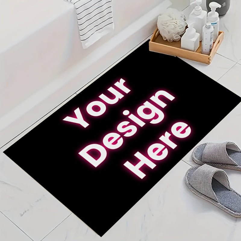 Customizable Flannel Welcome Door Mat | Personalize with Photos, Logos & Text for Living Room, Bedroom, Entryway & Bathroom, Lightweight, Non - Slip, Machine Washable, Perfect Christmas Decor & Gift - Buy That Thang