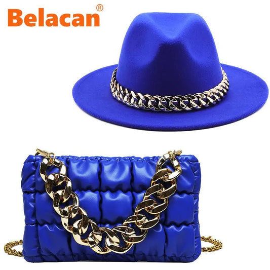 Fedora Hats Women Luxury Accessories Gold Chain - Buy That Thang