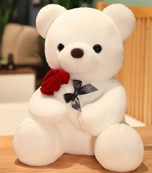 Hugging Roses Teddy Bear Plush Pillow - Buy That Thang
