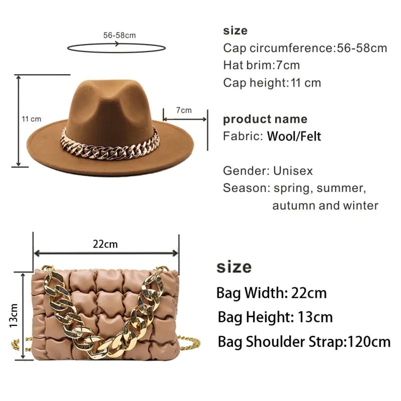 Fedora Hats Women Luxury Accessories Gold Chain - Buy That Thang
