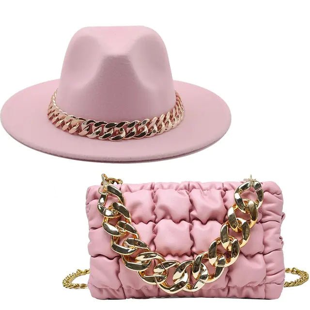 Fedora Hats Women Luxury Accessories Gold Chain - Buy That Thang