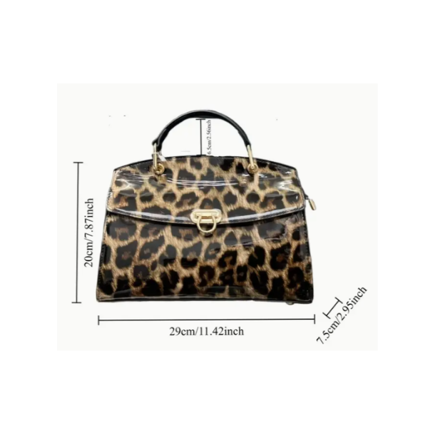 Leopard Patent Leather Casual Leisure Tote Bag