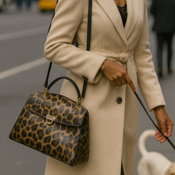 Leopard Patent Leather Casual Leisure Tote Bag