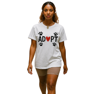 Women's Casual All About Dogs Paw Print T-Shirt
