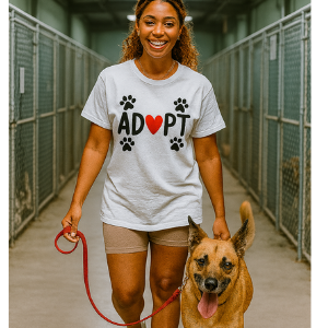 Women's Casual All About Dogs Paw Print T-Shirt