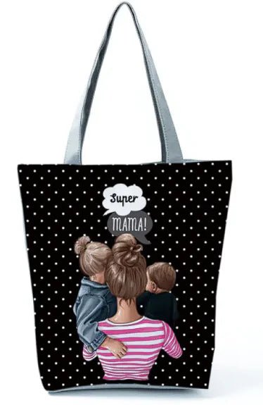 Cute Cartoon Super Mama Print Bag Travel Shoulder - Buy That Thang